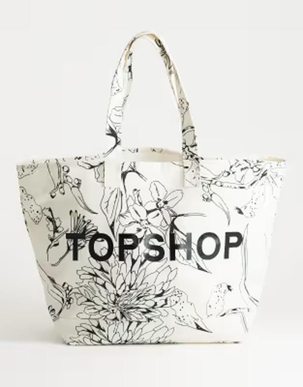 トップショップ レディース バッグ フラワー柄 プリント フラワー Topshoprinted canvas tote bag in floral Print