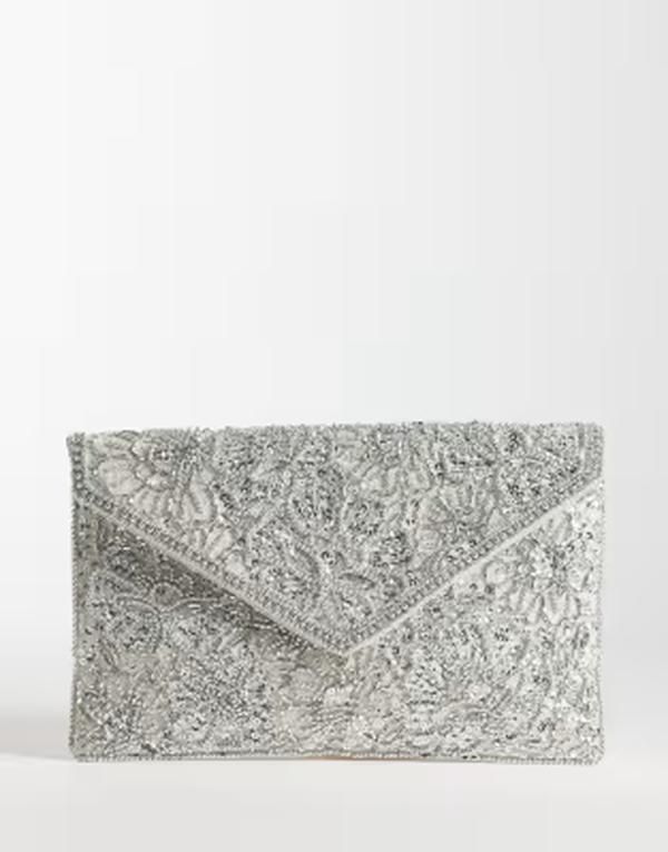 アクセサライズ レディース バッグ Accessorize tilly envelope clutch SILVER シルバー