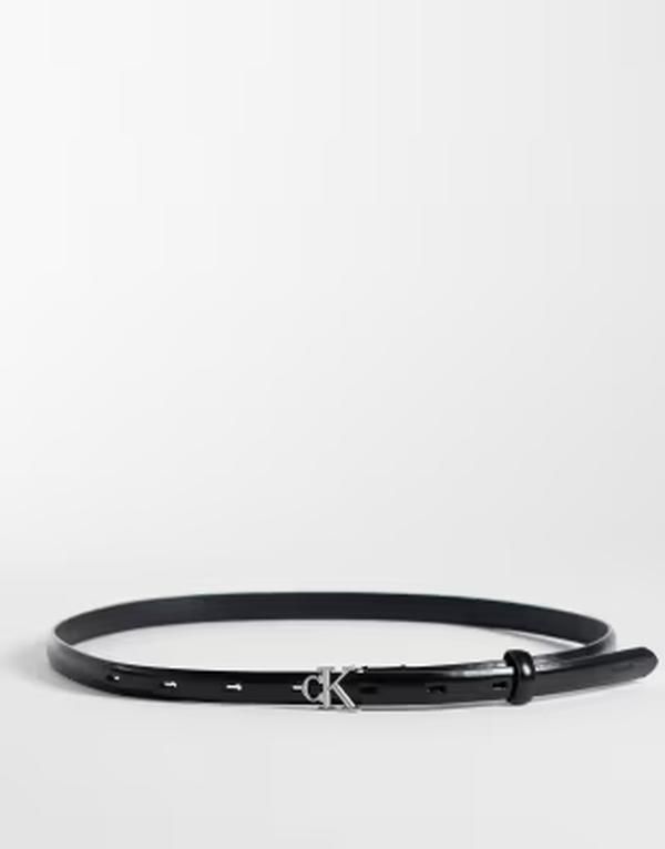 カルバンクライン レディース アクセサリー ベルト Calvin Klein round belt 15mm Black ブラック