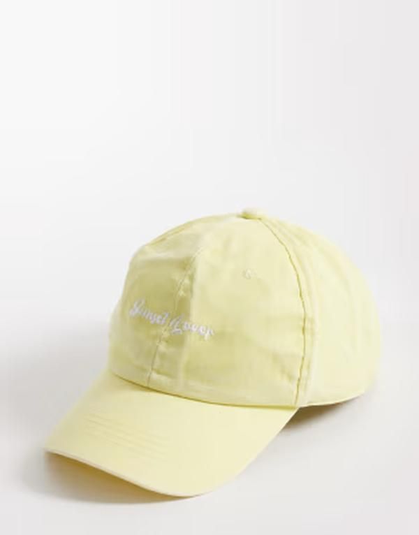 サウスビーチ レディース アクセサリー 帽子 キャップ South Beach sunset lover slogan cap in yellow イエロー
