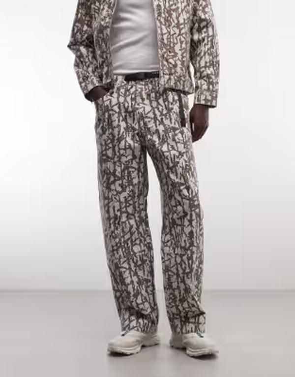 グラミチ メンズ ボトムス カジュアルパンツ Gramicci taos patterned canvas pants reed part of a set Gray グレー