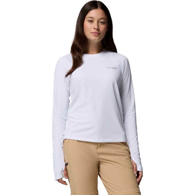 コロンビア レディース トップス Tシャツ 長袖 Columbia Summit Valley LongSleeve Crew Shirt Womens White ホワイト