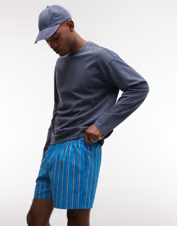 リクレイム ヴィンテージ メンズ ボトムス ハーフパンツ・ショーツ ショートパンツ Reclaimed Vintage pyjama style shortstripe Multi マルチカラー
