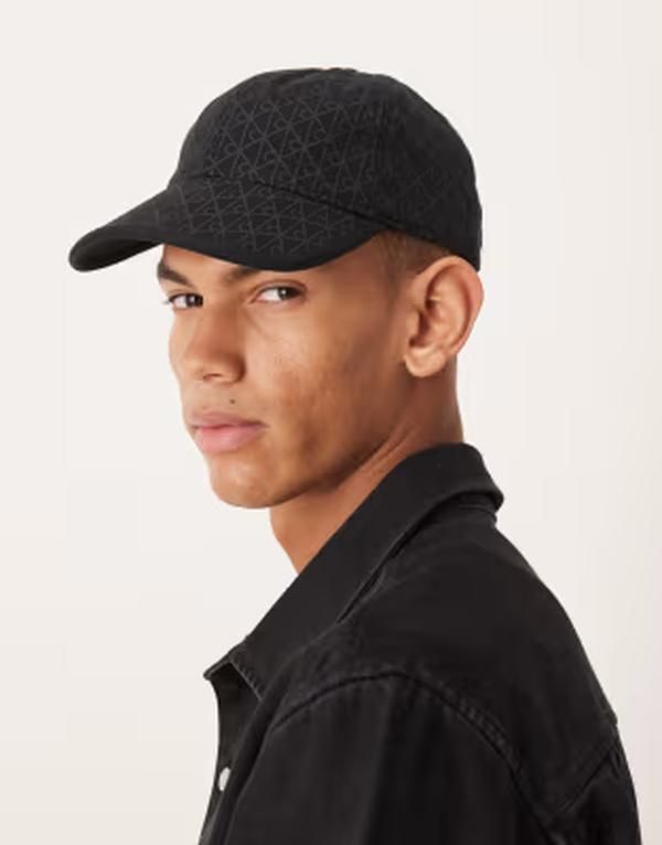 カルバンクライン メンズ アクセサリー 帽子 プリント キャップ Calvin Klein emblem print cap Black ブラック