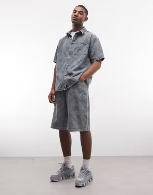 リキュールアンドポーカー メンズ ボトムス ハーフパンツ・ショーツ デニム Liquor N Pokerelaxedenim jorts in paisley jacquard part of a set Multi マルチカラー
