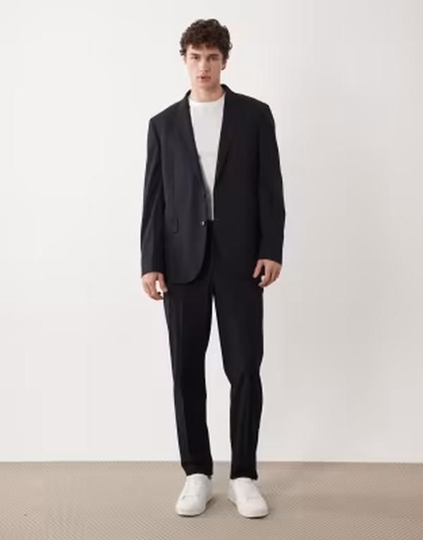 マンゴ メンズ ボトムス カジュアルパンツ レギュラーフィット Mango London regular fit suit pants part of a set NAVY ネイビー