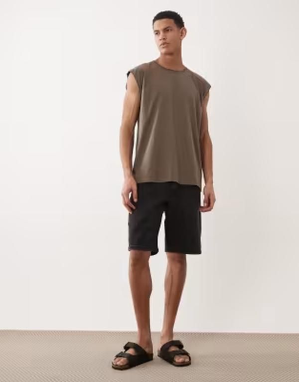 リバーアイランド メンズ ボトムス ハーフパンツ・ショーツ ショートパンツ デニム River Island washedenim shorts Black ブラック