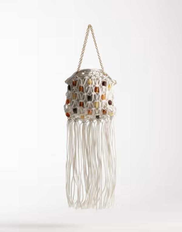 サウスビーチ レディース バッグ South Beach resin beaded crochet crossbody bag NEUTRAL オフホワイト