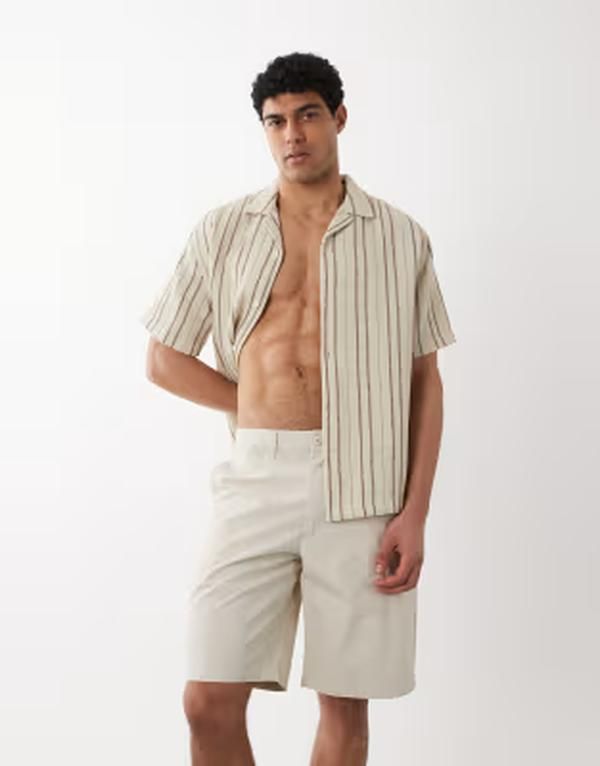 ジャック アンド ジョーンズ メンズ ボトムス ハーフパンツ・ショーツ ショートパンツ Jack Jones chino shorts Pumice stone ストーン