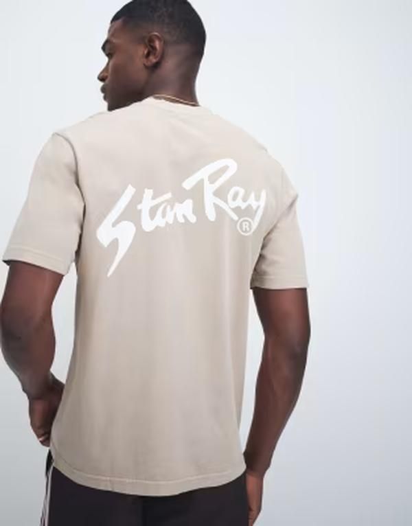 スタンレイ メンズ トップス Tシャツ プリント ロゴ Stan Ray logo short sleeve Tshirt with back print BEIGE ベージュ