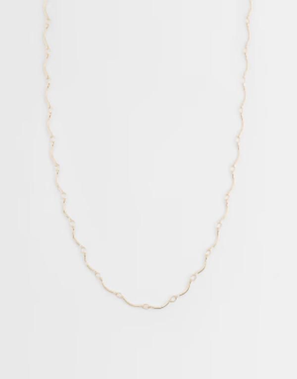エイソス レディース アクセサリー ネックレス・チョーカー・ペンダントトップ レース ASOS Curve ASOS DESIGN curve dainty necklace with wavy chain tone GOLD ゴールド