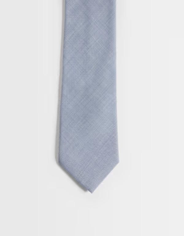 エイソス メンズ アクセサリー ネクタイ ASOS DESIGN textured tie BLUE ブルー