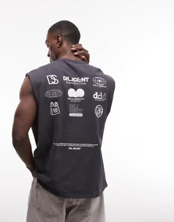 エイソス メンズ トップス Tシャツ グラフィック ASOS DESIGN heavyweight oversized Tshirt with back graphic wash Black ブラック