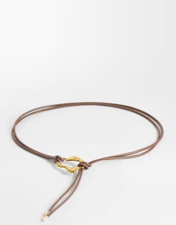エイソス レディース アクセサリー ベルト ASOS DESIGN waist and hip hammered loop through belt in chocolate チョコレート