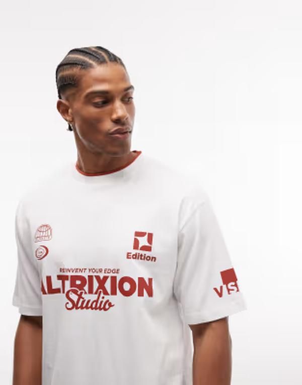 エイソス メンズ トップス Tシャツ グラフィック ASOS DESIGN relaxed tshirt with front graphic WHITE ホワイト