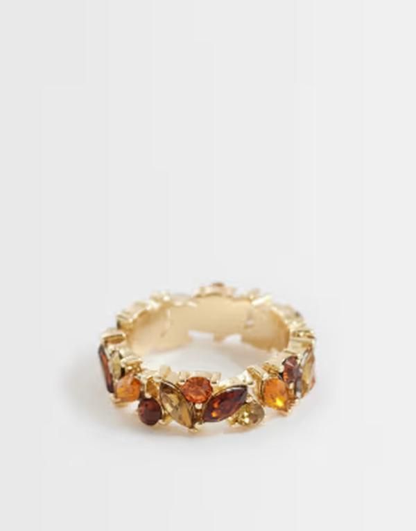 エイソス レディース アクセサリー リング ASOS DESIGN ring with amberesin tone with gift bag Multi マルチカラー