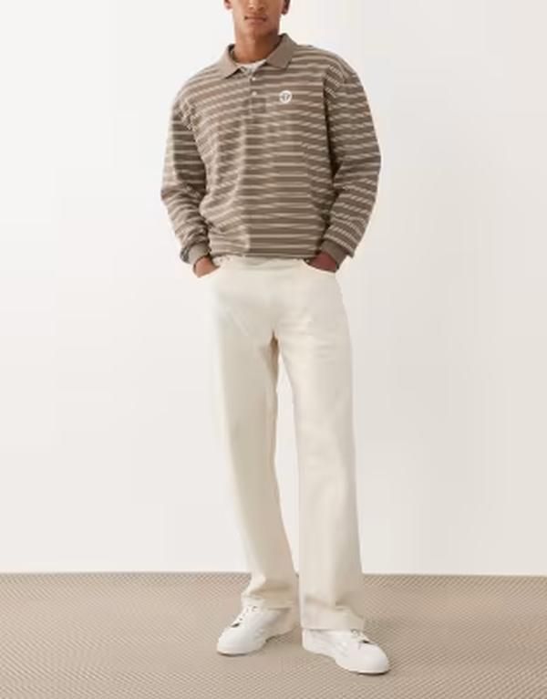 ジャック アンド ジョーンズ メンズ ボトムス デニムパンツ ジーンズ Jack Jones Ted loose straight jeans in ecru エクリュ