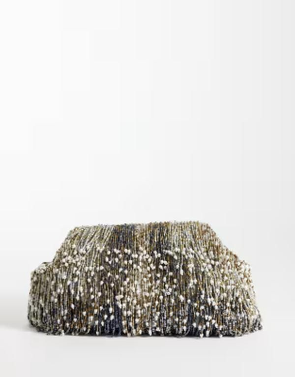 エイソス レディース バッグ ASOS DESIGN premium embellished tassels frame clutch bag in multi with detachable chain strap Multi マルチカラー