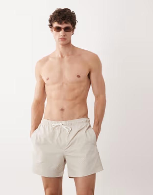 ジャック アンド ジョーンズ メンズ 水着 ハーフパンツ・ショーツ ショートパンツ Jack Joneseersucker swim shorts in creamoonbeam クリーム