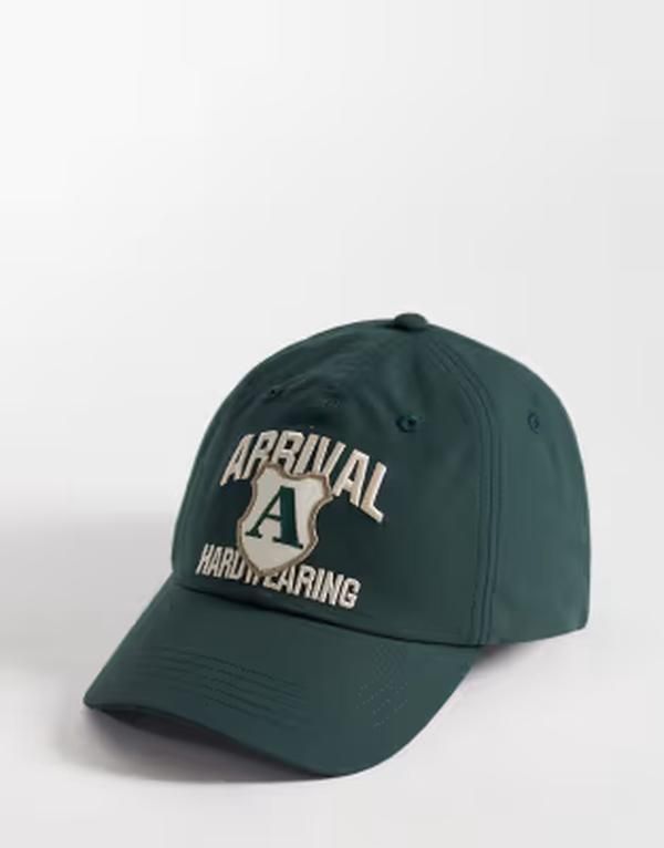 エイソス メンズ アクセサリー 帽子 キャップ グラフィック ASOS DESIGN collegiate graphic baseball cap in dark GREEN グリーン