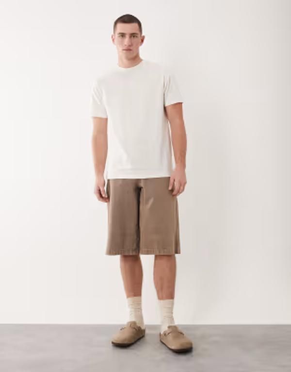 エイソス メンズ トップス Tシャツ レギュラーフィット ASOS DESIGN Essentials 2 pack regular fitshirts in cream and stone COCONUT MILKCOBBLESTONE クリーム