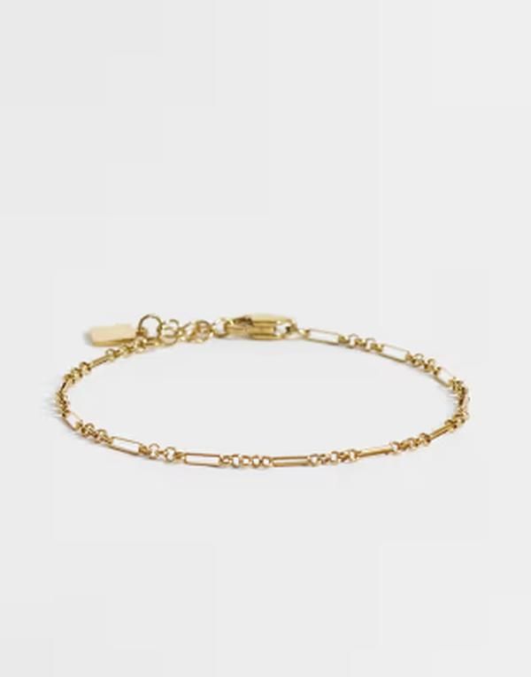 エイソス レディース アクセサリー ブレスレット・バングル・アンクレット Tシャツ ASOS DESIGN waterproof stainlessteel with dainty chain links tone GOLD ゴールド