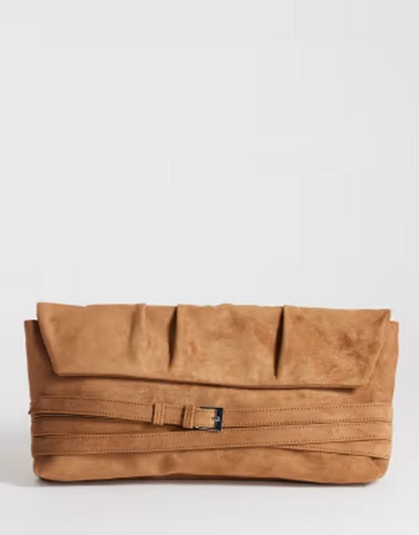 トップショップ レディース バッグ Topshop Meadow oversized strap clutch in tan タン