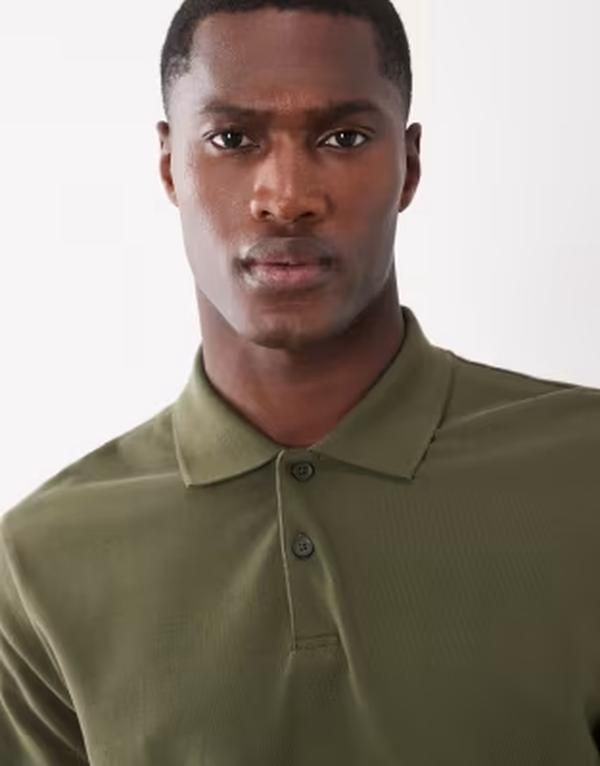 エイソス メンズ トップス ポロシャツ レギュラーフィット ASOS DESIGN Essentials regular fit polo pique Olive night オリーブ