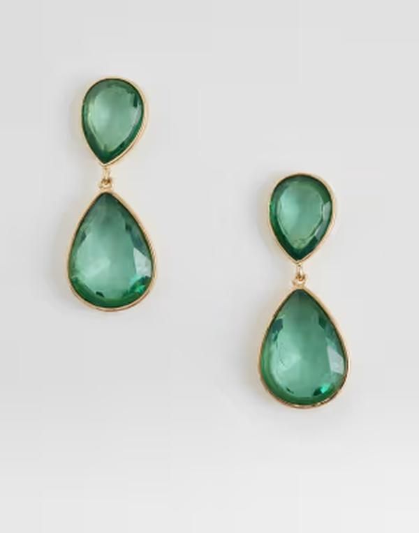 アクセサライズ レディース アクセサリー ピアス・イヤリング Accessorize two faux gem drop earrings in dark GREEN グリーン