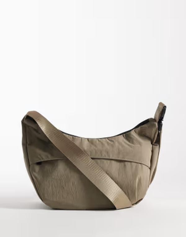 エイソス メンズ バッグ ナイロン ASOS DESIGNylon crossbody bag in stone ストーン