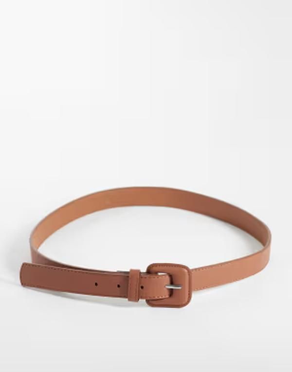 ヴェロモーダ レディース アクセサリー ベルト Vero Moda large buckle belt in cognac ブラウン