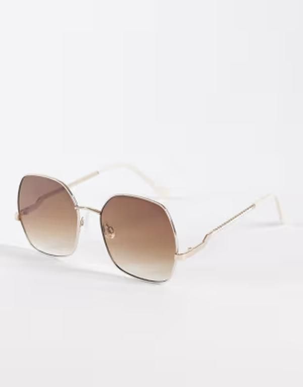 アルド レディース アクセサリー サングラス・アイウェア ALDO raquelle oversized metal frame sunglasses with brown lenses tone Ice ブラウン