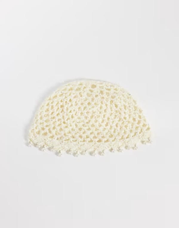 マイアクセサリーズ レディース 帽子 スパンコール My Accessoriesequin beanie with faux pearls in cream クリーム
