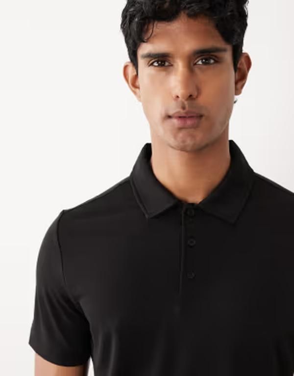 マンゴ メンズ トップス Tシャツ ポロシャツ Mango polo tshirt in Black ブラック