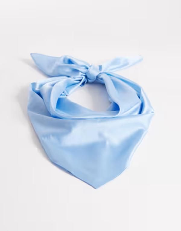 マイアクセサリーズ レディース マフラー・ストール・スカーフ サテン My Accessoriesatin bandana in sky LIGHT BLUE ブルー