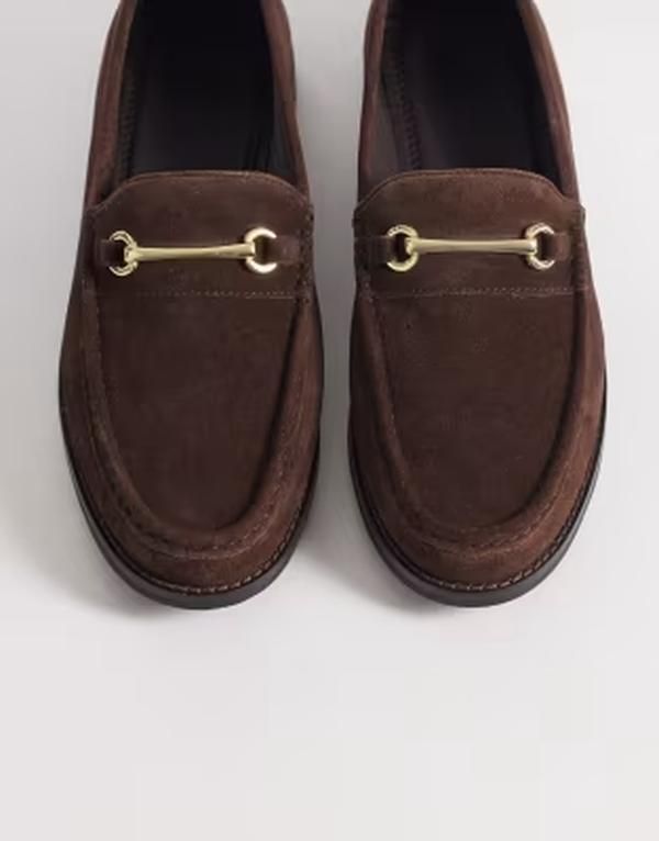 エイソス メンズ シューズ スリッポン・ローファー スエード ASOS DESIGN penny snaffle loafersuede BROWN ブラウン