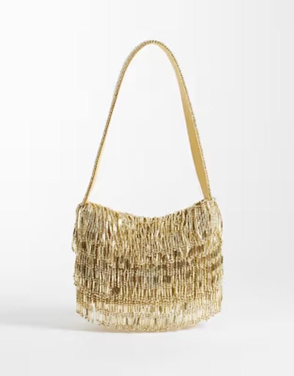 エイソス レディース バッグ フリンジ ASOS DESIGN gold fringembellished shoulder bagold ゴールド