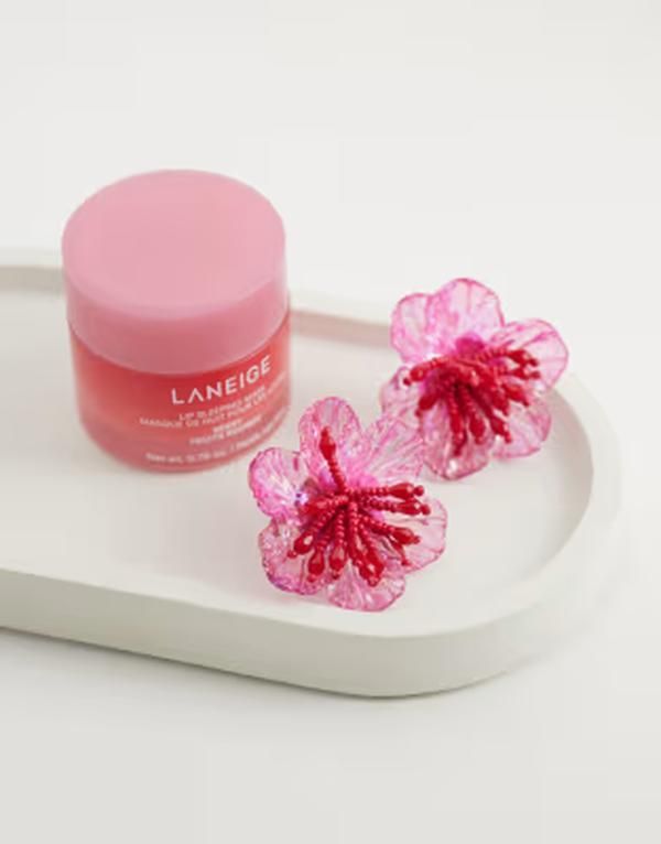 アクセサライズ レディース アクセサリー ピアス・イヤリング Accessorize beaded hibiscus flower earrings Bright pink ピンク