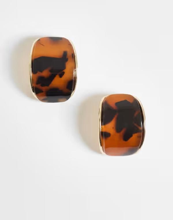 エイソス レディース アクセサリー ピアス・イヤリング ASOS DESIGN stud earrings with tortoise shell pattern TORTOISE SHELL
