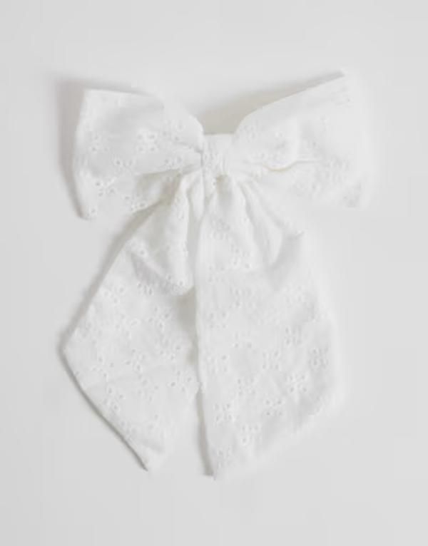 オンリー レディース アクセサリー ONLY broderie bow hair clip WHITE ホワイト
