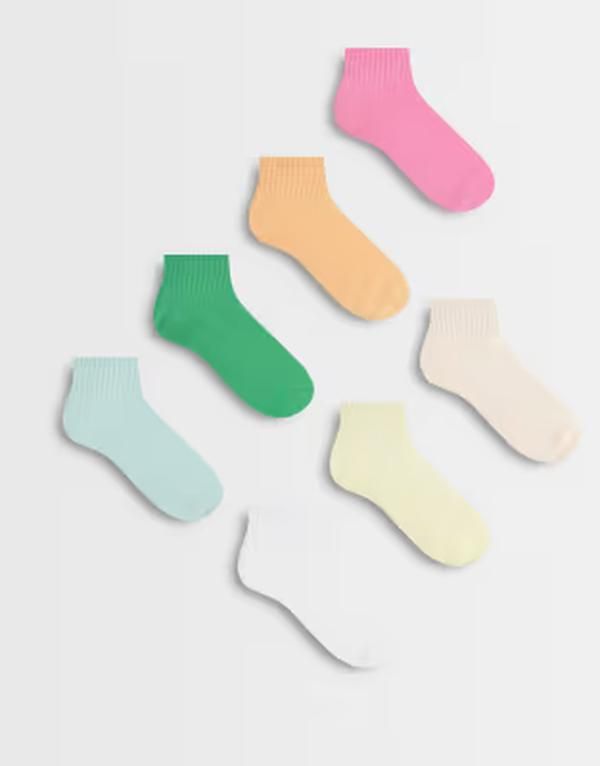 リンデックス レディース アンダーウェア 靴下 リブ アンクル Lindex 7 pack ribbed high ankle socks in multi colors Multi マルチカラー