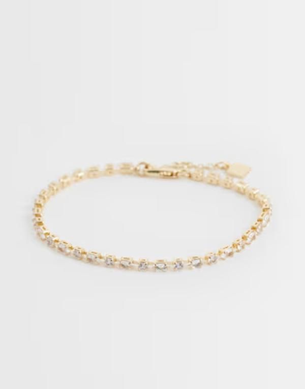 エイソス レディース アクセサリー ブレスレット・バングル・アンクレット ASOS Curve ASOS DESIGN Curve tennis bracelet with cubic zirconia stone details tone in gift b