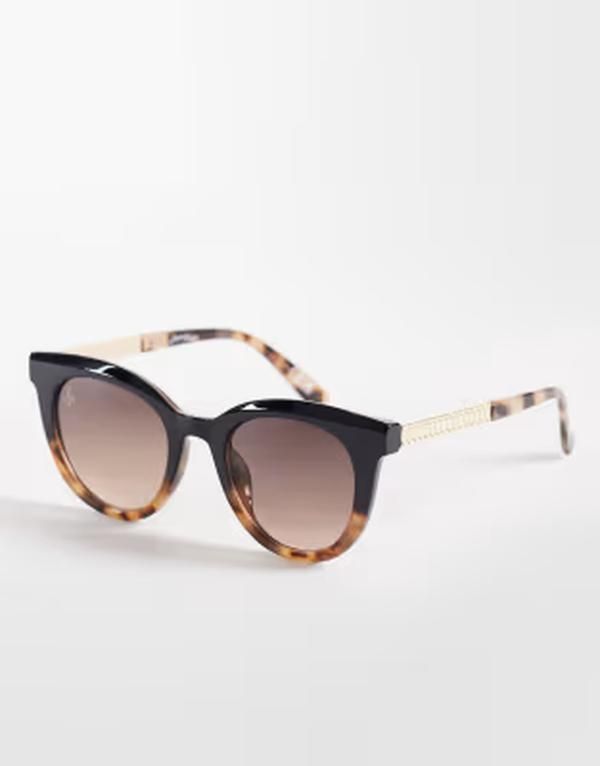 ジーパーズ ピーパーズ レディース アクセサリー サングラス・アイウェア Jeepers Peepers round sunglasses and tort with brown lenses Black ブラック
