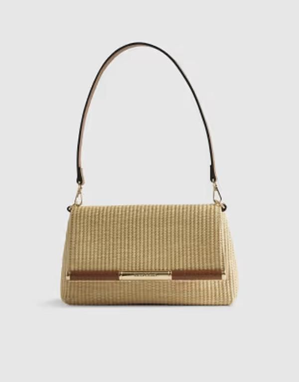 リバーアイランド レディース バッグ River Island raffia bar front shoulder bag Beige ベージュ