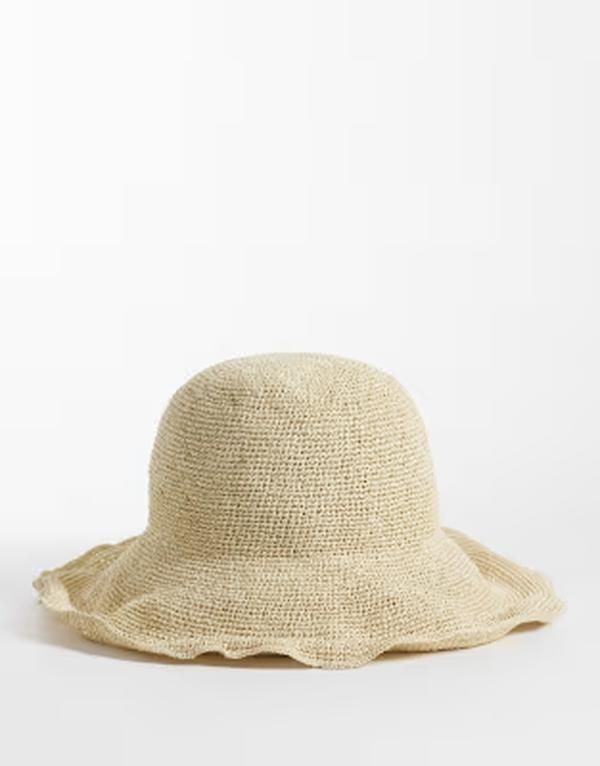 マンゴ レディース アクセサリー 帽子 Mango woven sun hat BEIGE ベージュ