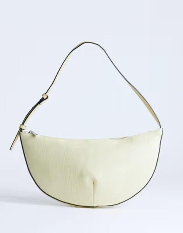 トップショップ レディース バッグ Topshop Curly medium canvascoop shoulder bag in lemon