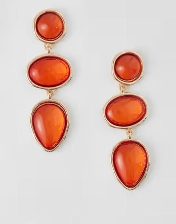 アクセサライズ レディース アクセサリー ピアス・イヤリング Accessorize triple stone drop earrings in orange オレンジ
