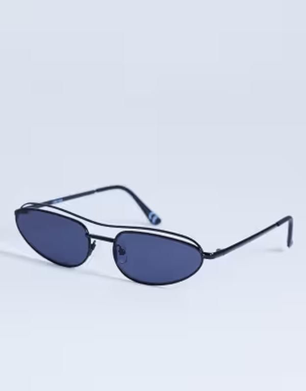 トップショップ レディース アクセサリー サングラス・アイウェア Topshop Mexico metal frame sunglasses Black ブラック