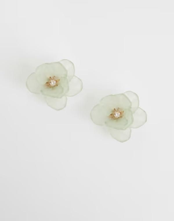 アクセサライズ レディース アクセサリー ピアス・イヤリング Accessorize frosted flower earrings in light GREEN グリーン