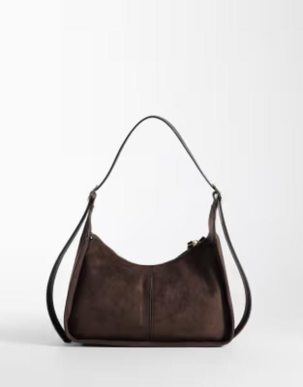 エイソス レディース バッグ スエード ASOS DESIGN faux suede belted strap shoulder bag in chocolate チョコレート